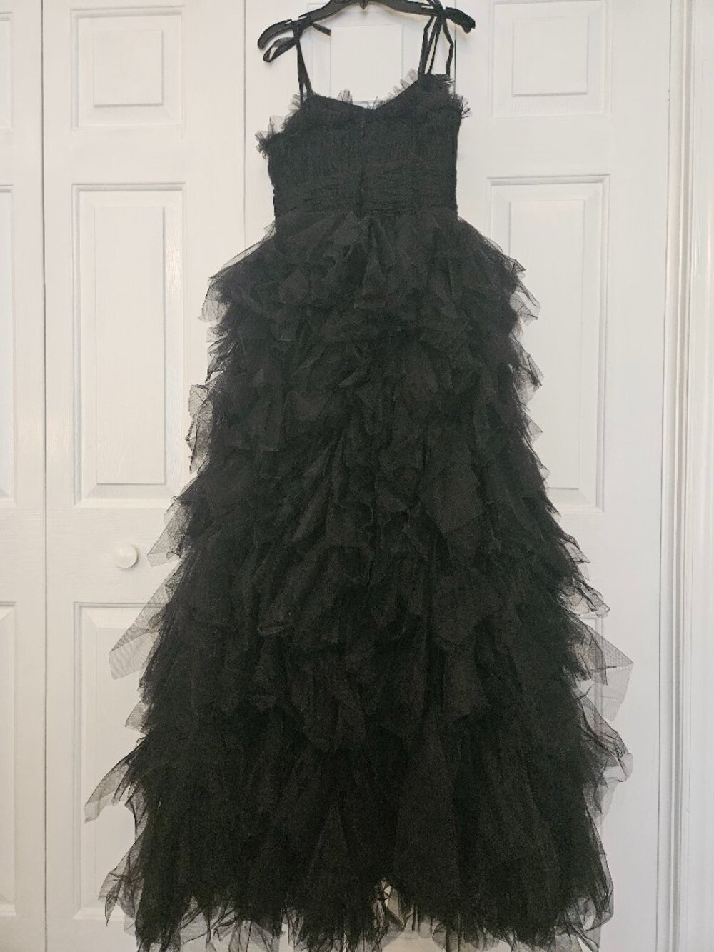 GemGrace Black Multi Layer Ruffle Tulle Special Occasion Dress Size 6 NWT